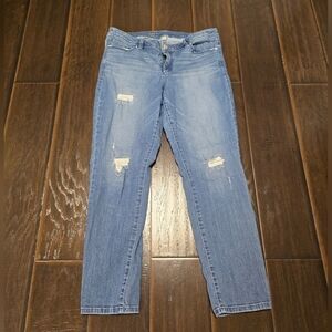 Lauren Conrad LC Distressed straight leg Jeans size 14 like new  stretch pants